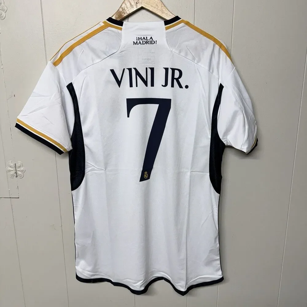 Adidas Real Madrid 23/24 Home Jersey Vini Jr #7 FIFA Patch Slim Fit Men XL NWT